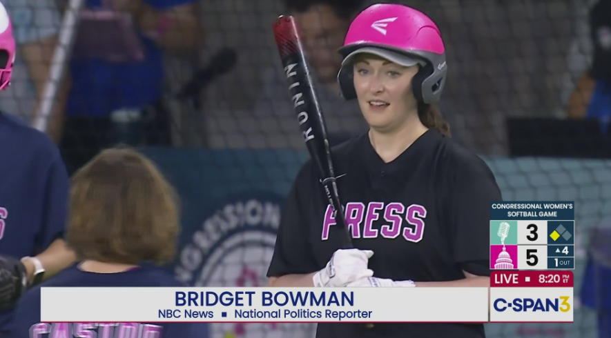HowardMortman's tweet image. How many reporters did you spot during last night's C-SPAN 3 coverage of the Congressional Women's Softball Game @CWSoftballGame (video provided by @MonSportsNet ) ?