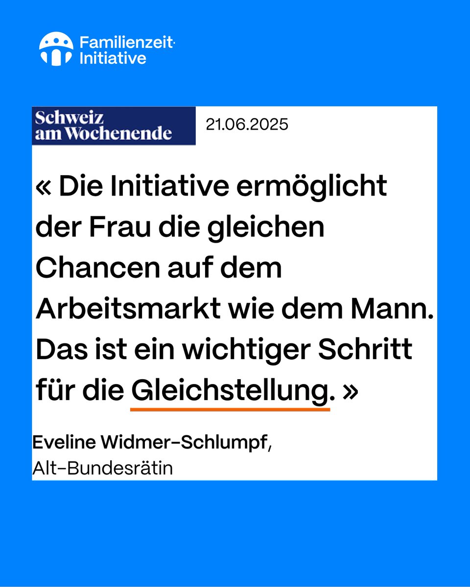 Die Familienzeit-Initiative schafft Chancengleichheit und trägt dazu bei, den Fachkräftemangel zu verringern.
Unterstütze auch du die Familienzeit-Initiative : familien-zeit.ch/unterschreiben/