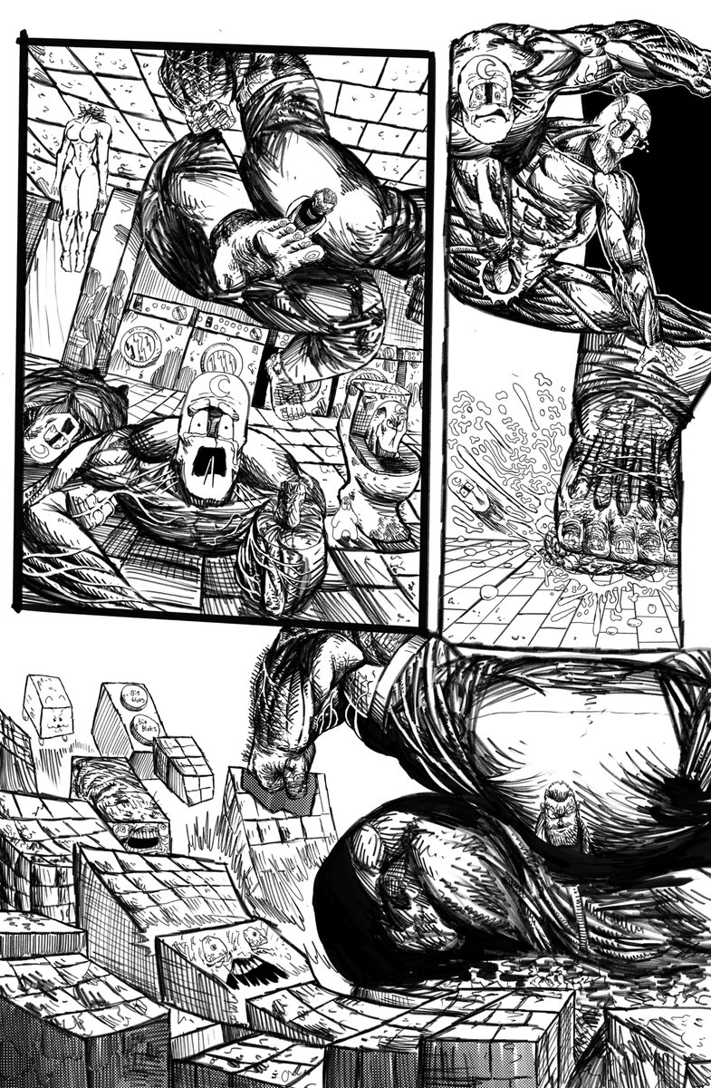 Flexymaltwitta1's tweet image. Cosmoman page 26 lineart is complete
#art #lineart #comics #webcomic