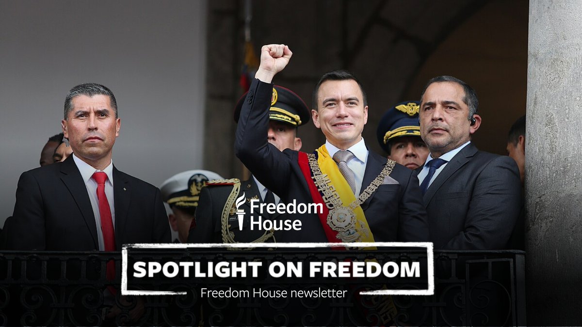 freedomhouse's tweet image. Today's Spotlight🔆on Freedom:
🇪🇨 Ecuador’s Fight Against Transnational Crime is Eroding Human Rights
🟧 NEW TNR Watch
🇨🇲 Cameroon #AGOA Policy Alert
More: bit.ly/FH-07-17-2025
Subscribe: bit.ly/Subscribe_FHne…