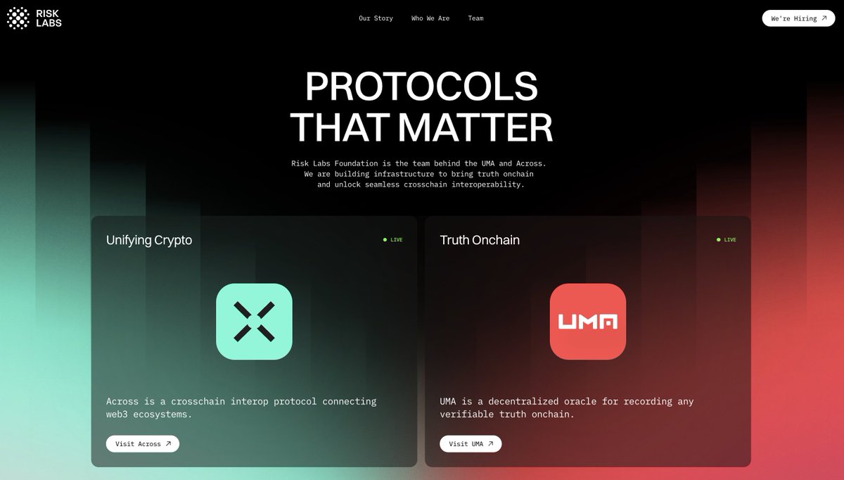 bitc0x_eth's tweet image. woke up thinking (rare)
how tf does one team ship both Across and UMA?
still no clue.
but we did.
and we’re just getting started.

also, check the fresh new look risklabs.foundation