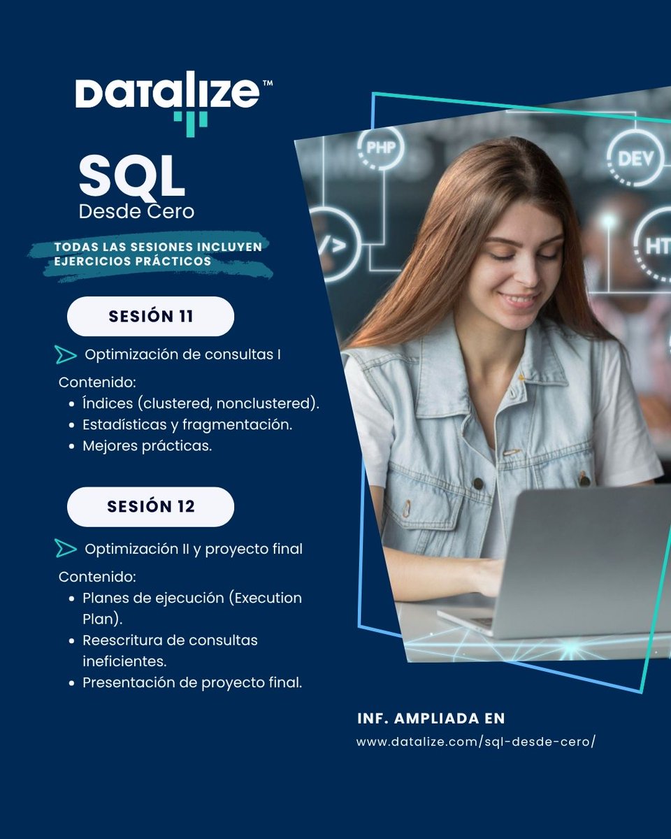 DatalizeDo's tweet photo. Todas las sesiones incluyen ejercicios prácticos https://t.co/v2gQdukQ9u