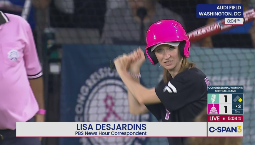 HowardMortman's tweet image. How many reporters did you spot during last night's C-SPAN 3 coverage of the Congressional Women's Softball Game @CWSoftballGame (video provided by @MonSportsNet ) ?