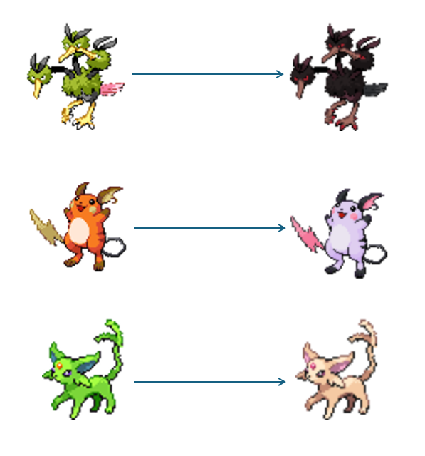 acejake28's tweet photo. For the past 2 weeks, I started my project to recolour EVERY fully evolved pokemons shiny and code a style for Showdown to replace the Pokemon Sprites with my new recolours. Today, I have completed every single gen 1 pokemon (including regionals, megas, evos from later gens) !!!! https://t.co/ZWnwzZKIFo