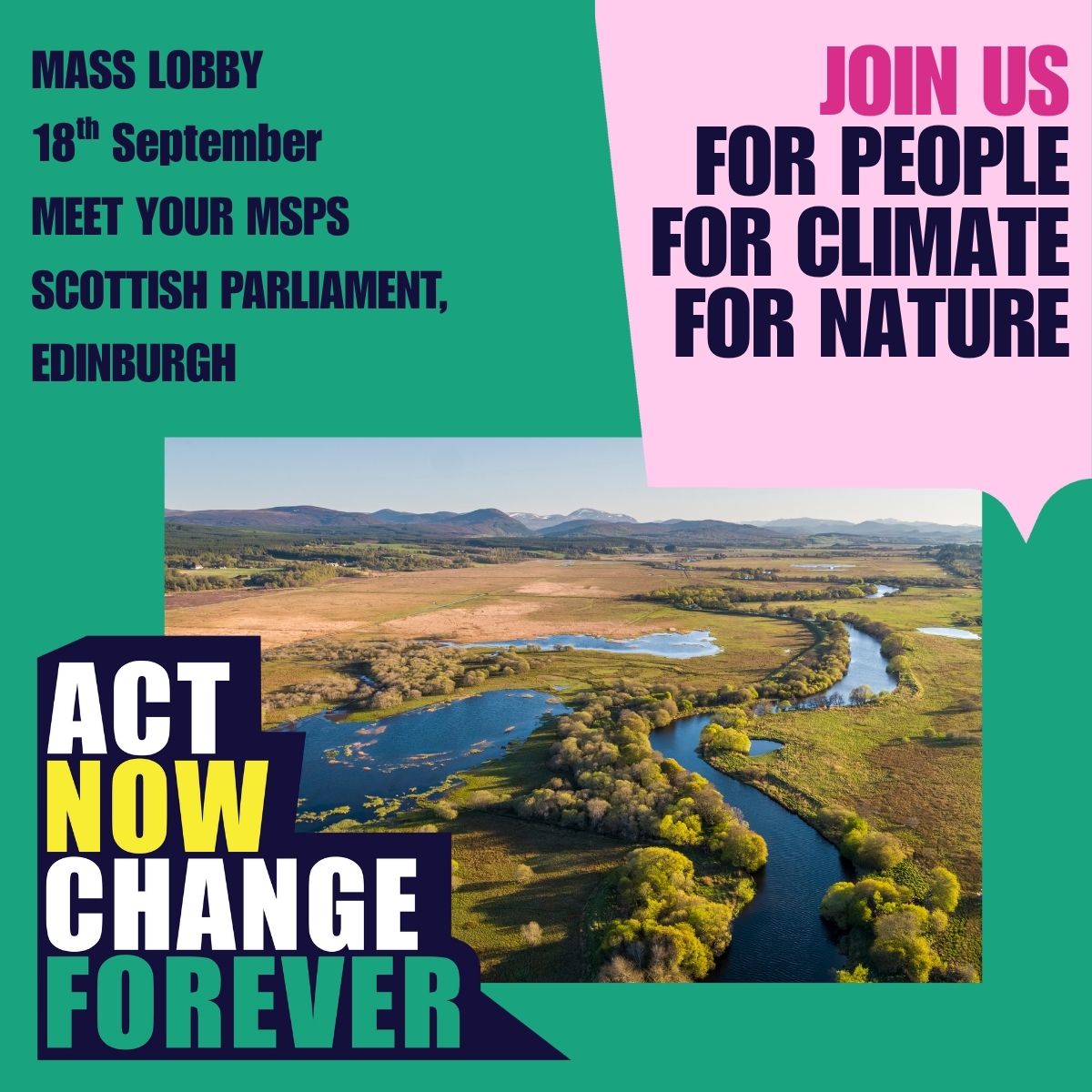 ScotRewilding's tweet image. 🌍 Scotland is at a crossroads – and your voice has never mattered more.
The Scottish Government has legally binding climate targets, but progress is way off track – and communities are already feeling the effects.
That's why, on Thursday 18th September, people from across…