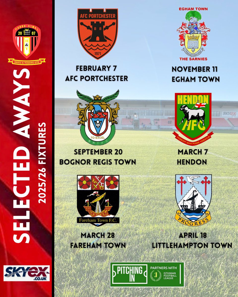 hyufc_official_'s tweet image. New grounds? Trip to the coast? Or just a meeting with an old foe…some of our away days this season to mark in the diary 🗓️