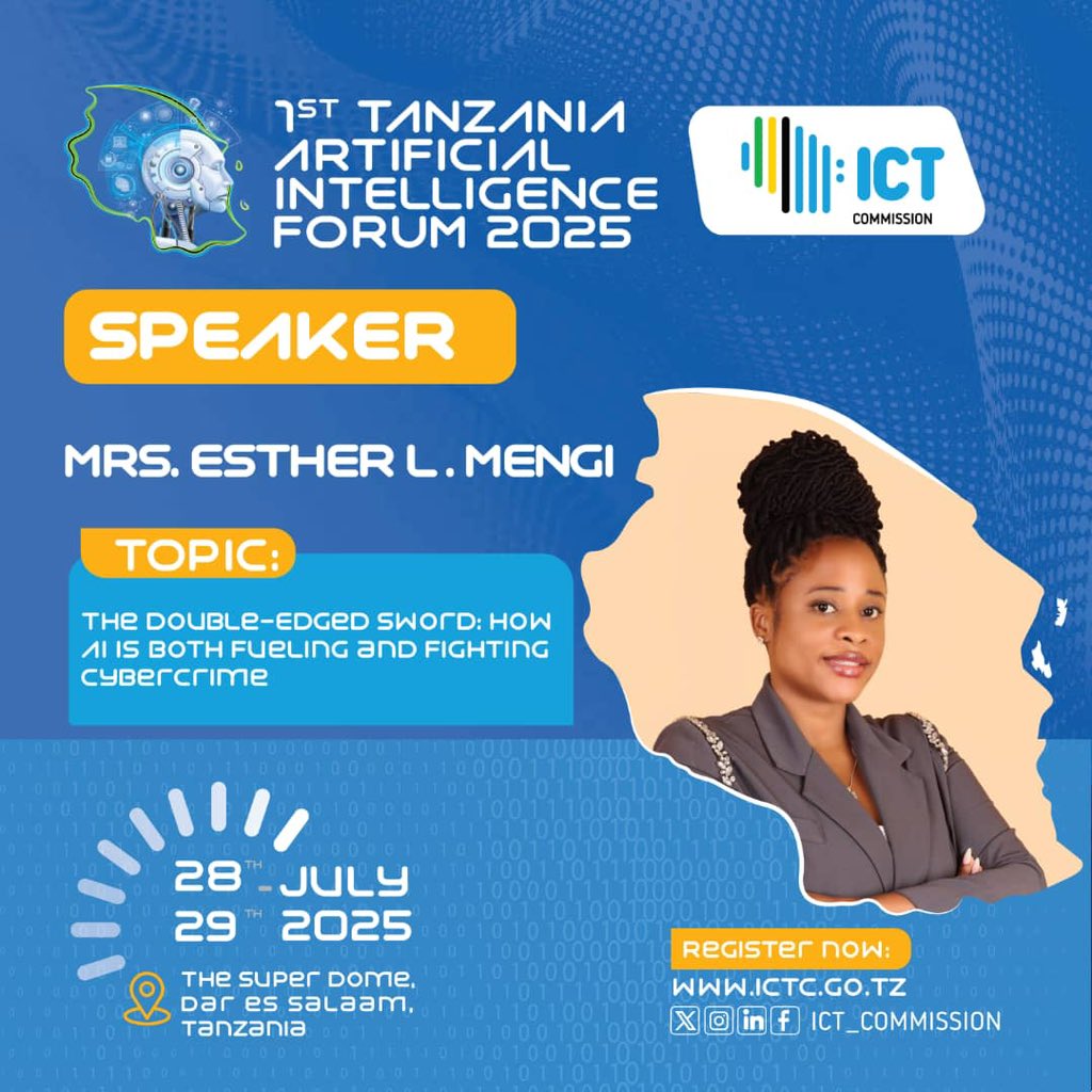 We’re honored to host Mrs. Esther L. Mengi at #TanzaniaAIForum2025! She’ll explore “The Double-Edged Sword: How AI is Both Fueling and Fighting Cybercrime” - a timely discussion on cybersecurity risks and defenses.
Critical insights ahead!
REGISTER: ictc.go.tz