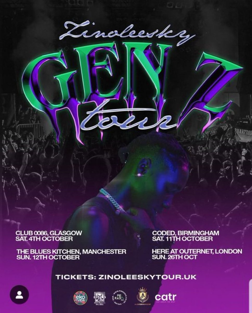 iLobaFoQ's tweet image. Get ready for an unforgettable experience!
Zinoleesky is coming to ur cities 🇬🇧
Purchase ur ticket here: Zinoleeskytour.uk