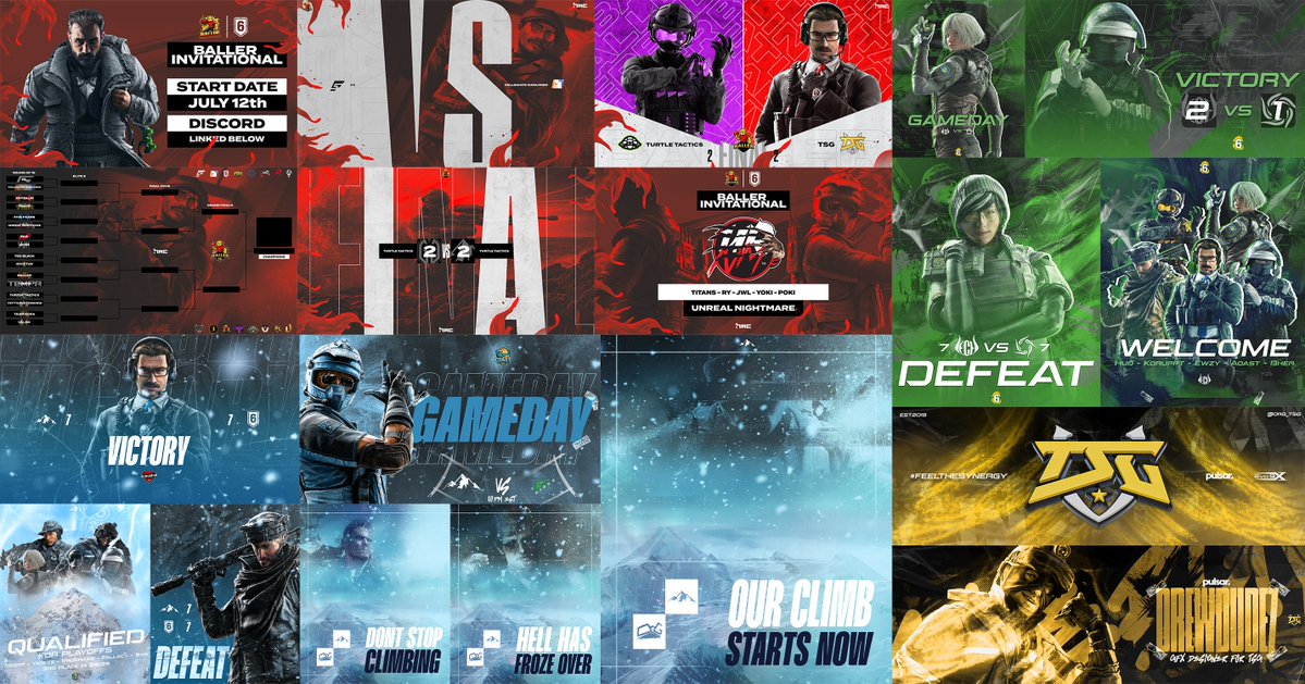 Drewdude7_'s tweet image. I'm currently looking for new work opportunities as a GFX Designer.
Here's some of the work I've done in the last 2 weeks with @ArcticAce_ ,@ORG_TSG , @BallerR6X , and @EvilConnections
Please Like and Retweet, It's really appreciated!