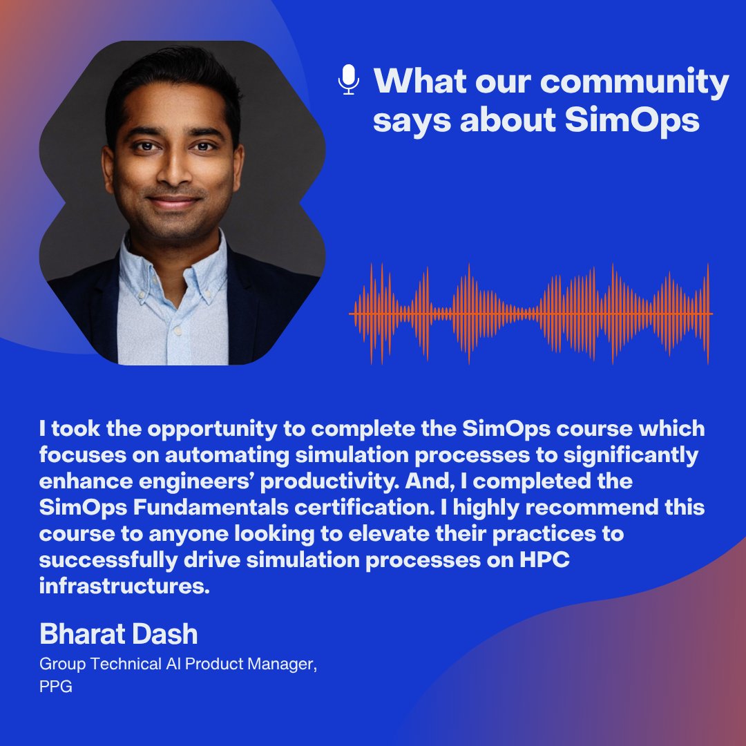 simopscom's tweet image. Thanks for the great comments about SimOps, Bharat Dash.
For detailed information about the SimOps trainings and certifications, visit simops.com/certification.
#CloudHPC #SimOps #HPC