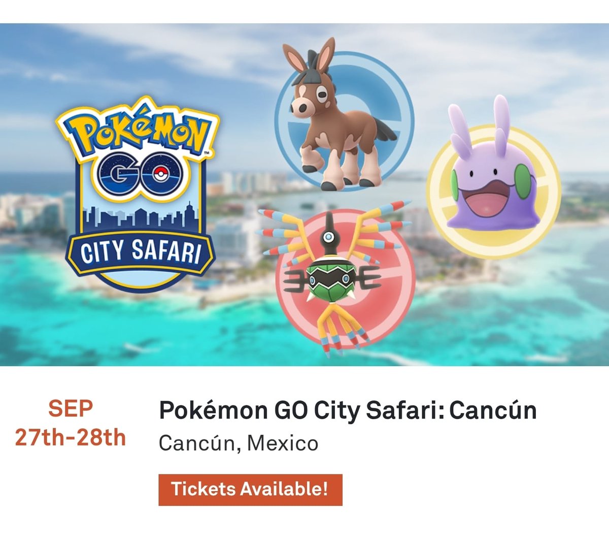 pokemex's tweet image. Hay fechas del Safari de Ciudad de Pokémon GO en septiembre de 2025:
📆 27 y 28 de septiembre
📍Ámsterdam, Bangkok, Cancún, Valencia, Vancouver
‼️CANCUN ‼️
#PokémonGO