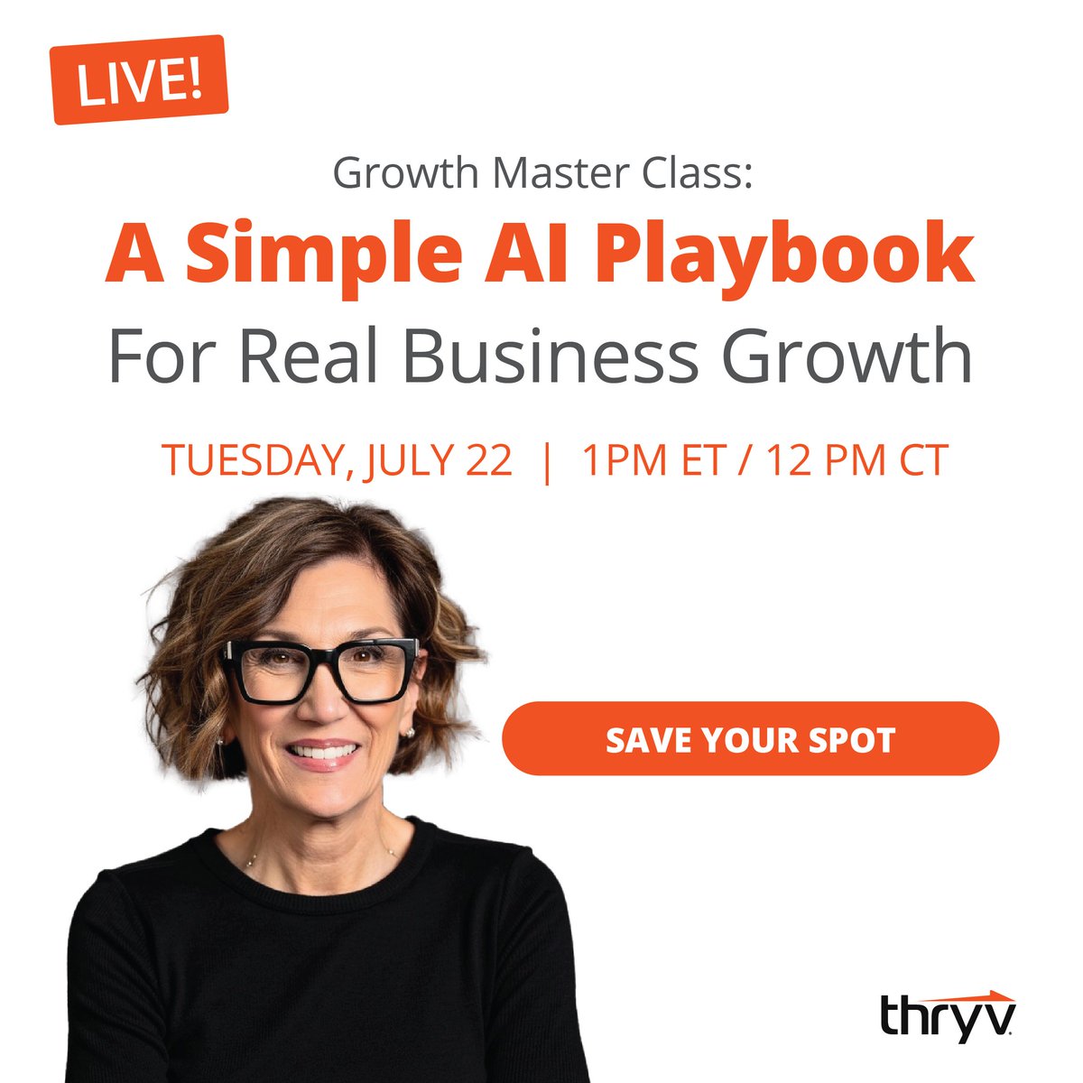 SusanFrewSpeaks's tweet image. 📅 Mark your calendars! Learn how to drive real business growth with AI. 

🔥 Join me for the Growth Master Class on July 22 at 1 PM ET / 12 PM CT. 

Sign up now!  zurl.co/1bqo5 

#AI #BusinessMasterClass #susanfrew