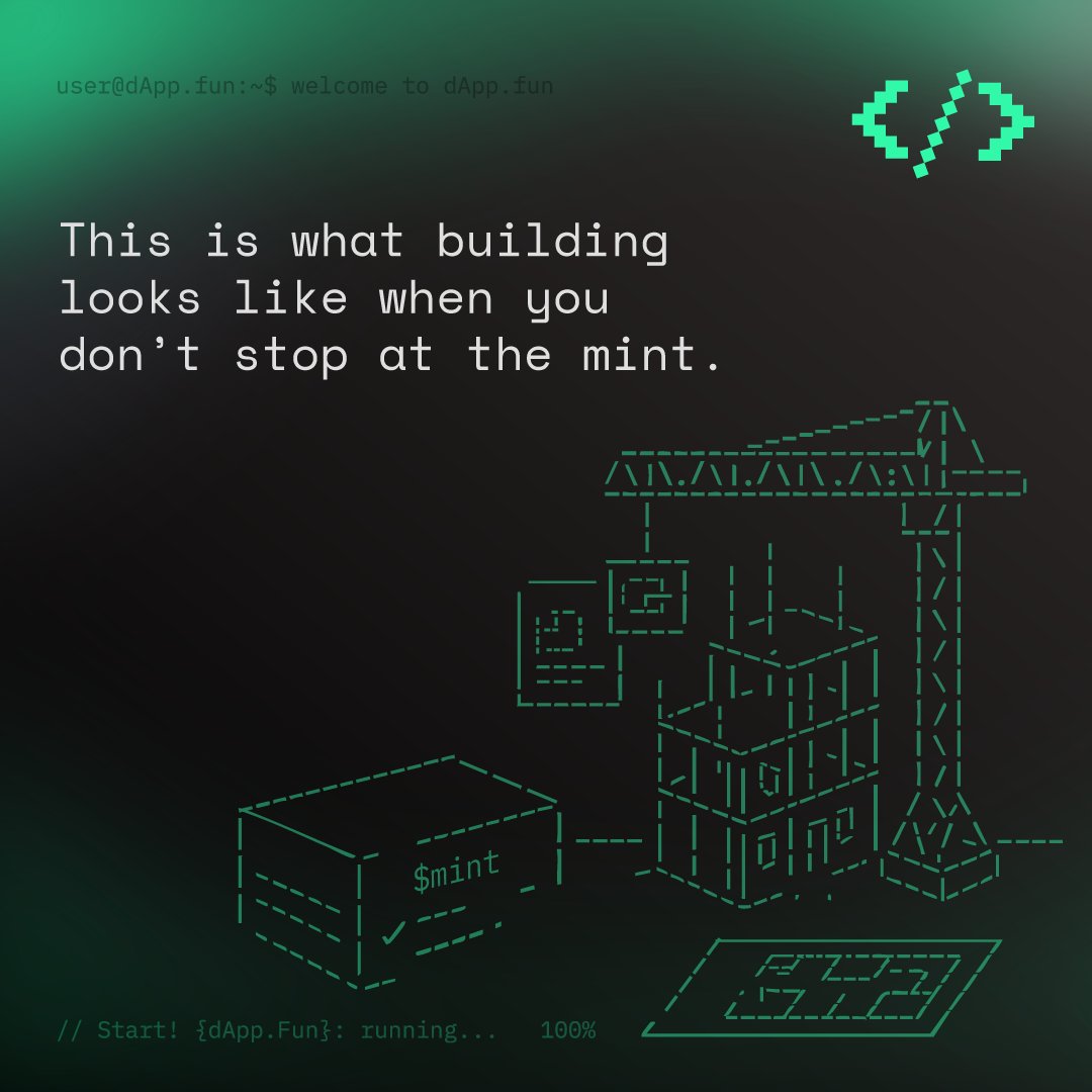 Pump.fun made minting fun.

dApp.fun turns that fun into something real.

✅ Launch a token.
✅ Add LP.
✅ Build a dApp.
✅Even spin up your own L2.

This is what building looks like when you don’t stop at the mint.