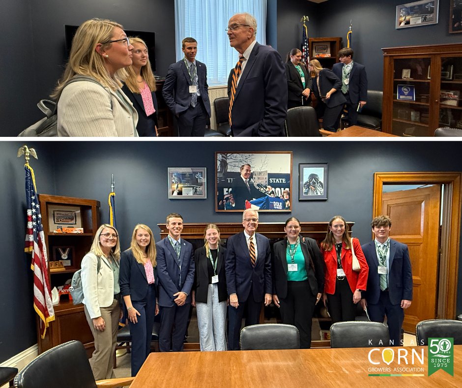 kscorn's tweet image. Yesterday was a big day in DC! Our leaders and Collegiate Academy students met with the Kansas delegation to talk about the issues that matter most to our members. Then we capped it off with a fun evening of cornhole and connecting with DC’s movers and shakers! 🌽 #kscorn…
