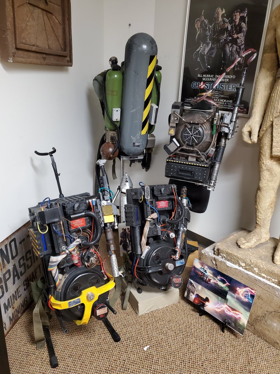 kershed's tweet image. In the Sony Pictures Archive: Here are various proton packs from Ghostbusters, Ghostbusters: Afterlife and Ghostbusters: Frozen Empire. Who are you gonna call?