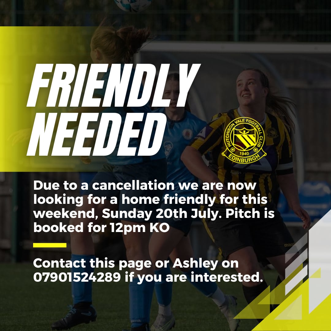 Due to a cancellation out of our control, we are looking for a friendly for this Sunday 20th July.

Pitch is already booked for 12pm. Please contact if interested.