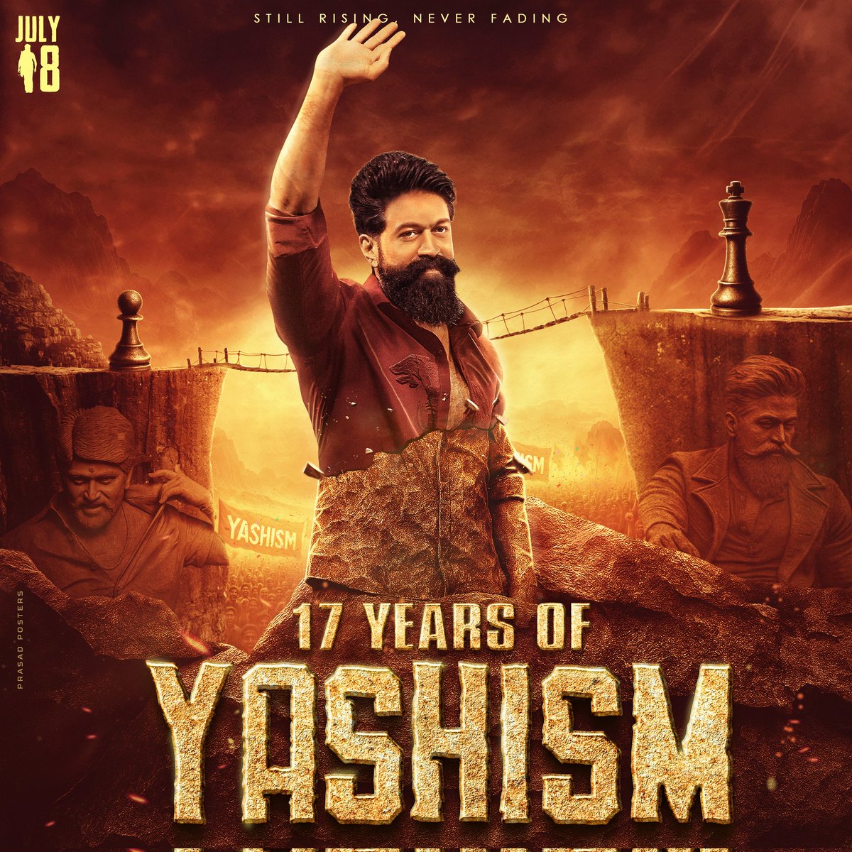 He didn’t wait for opportunities. He created them. 17 years, and still ruling hearts like Day 1.
One man. Thousand dreams. Million hearts. Infinite inspiration. 

" 17 YEARS OF YASH LEGACY "

 #YashBOSS #ToxicTheMovie 
#Ramayana <a href="/TheNameIsYash/">Yash</a>
