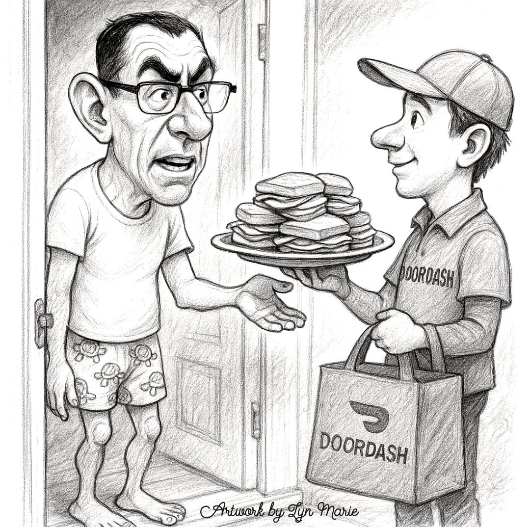 LynMari24290294's tweet image. 🥪 Caricature Drop: Ham Sandwiches for Hank
Over a month since Hank Brennan’s courtroom ham meltdown… and DoorDash finally showed up—with enough ham sandwiches to soak up the L.
Don’t miss the turtle boxers. Man’s still dreaming of @DoctorTurtleboy.🤣🐢
Karen Read walked.…