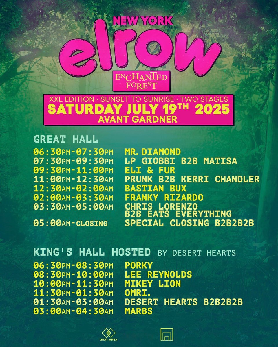 New York see you this Saturday at Avant Gardner, we’re going deep into the Enchanted Forest with the <a href="/elrow_/">elrow</a>  family 🌿❤️

Hope to see you there...

Last tickets: dice.fm/event/3o25y8-e…