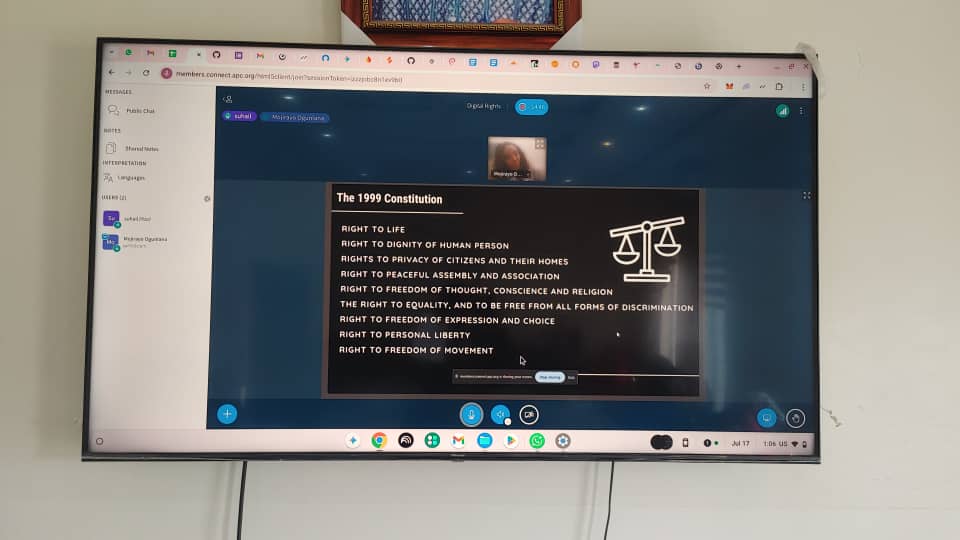 a_sabo12's tweet image. Ongoing: Digital Rights training for Civil Society Organizations in Kano organised by the @ICTAdvocates with support of @APC_News. @MojirayoDR discussing with the participants National Policy, Regulations and Laws Relevance to Digital Rights in Nigeria@CitadRadio @YZYau