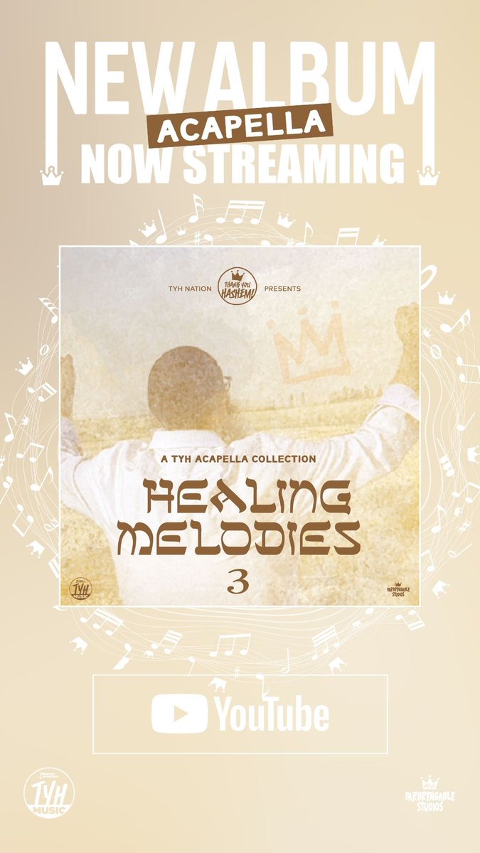 Shiazoli's tweet image. Healing Melodies 3 (#Acapella) Full Album
youtu.be/qNBOwsHW1ZI
l.tyhnation.com/hm3
Healing Melodies 3 is a soulful collection of vocal tracks crafted for these days of longing, when the heart aches for redemption and the world feels the absence of Hashem's revealed…