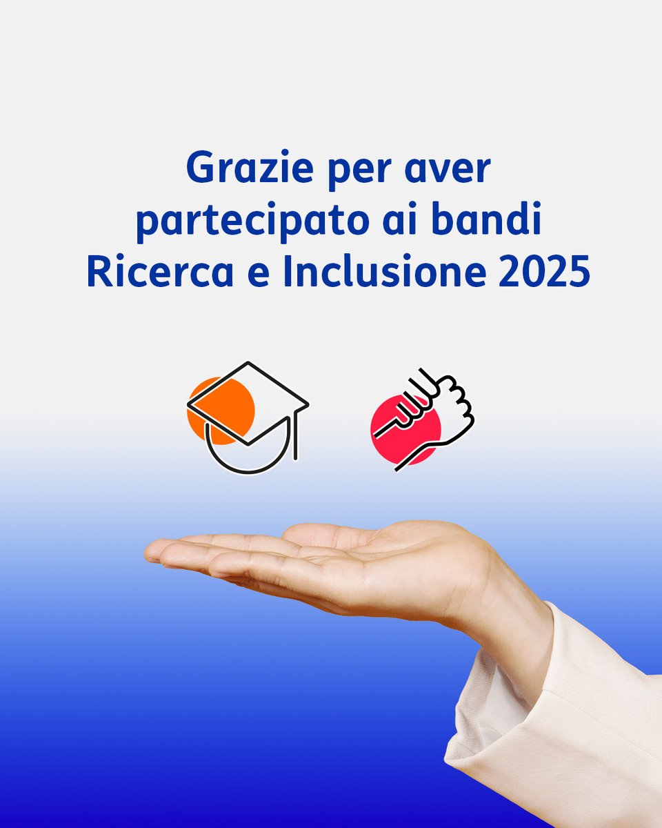 I bandi Ricerca 2025 e Inclusione 2025 si sono ufficialmente chiusi. Con essi, Fondazione TIM rinnova il proprio impegno in due ambiti da sempre sostenuti.  Grazie a tutte e tutti coloro che hanno partecipato con idee e passione fondazionetim.it/notizie/chiusi…