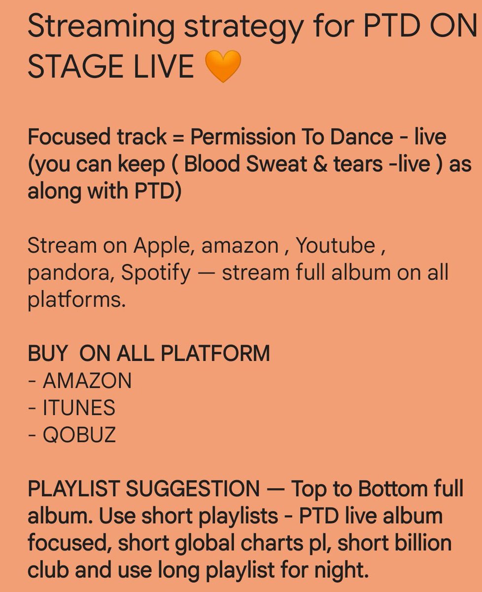 btschartsxdaily's tweet photo. 🚨 REMINDER 🚨

The focused track will be (PTD- Live) along with Blood Sweat &amp; tears Live. the best option is Top to Bottom but if the search is for focused song — it will be PTD LIVE as primary focused (as majority of country bases)

🚨SPREAD THE INFO🚨
#PTD_ON_STAGE_LIVE https://t.co/YhEFrJlc0n