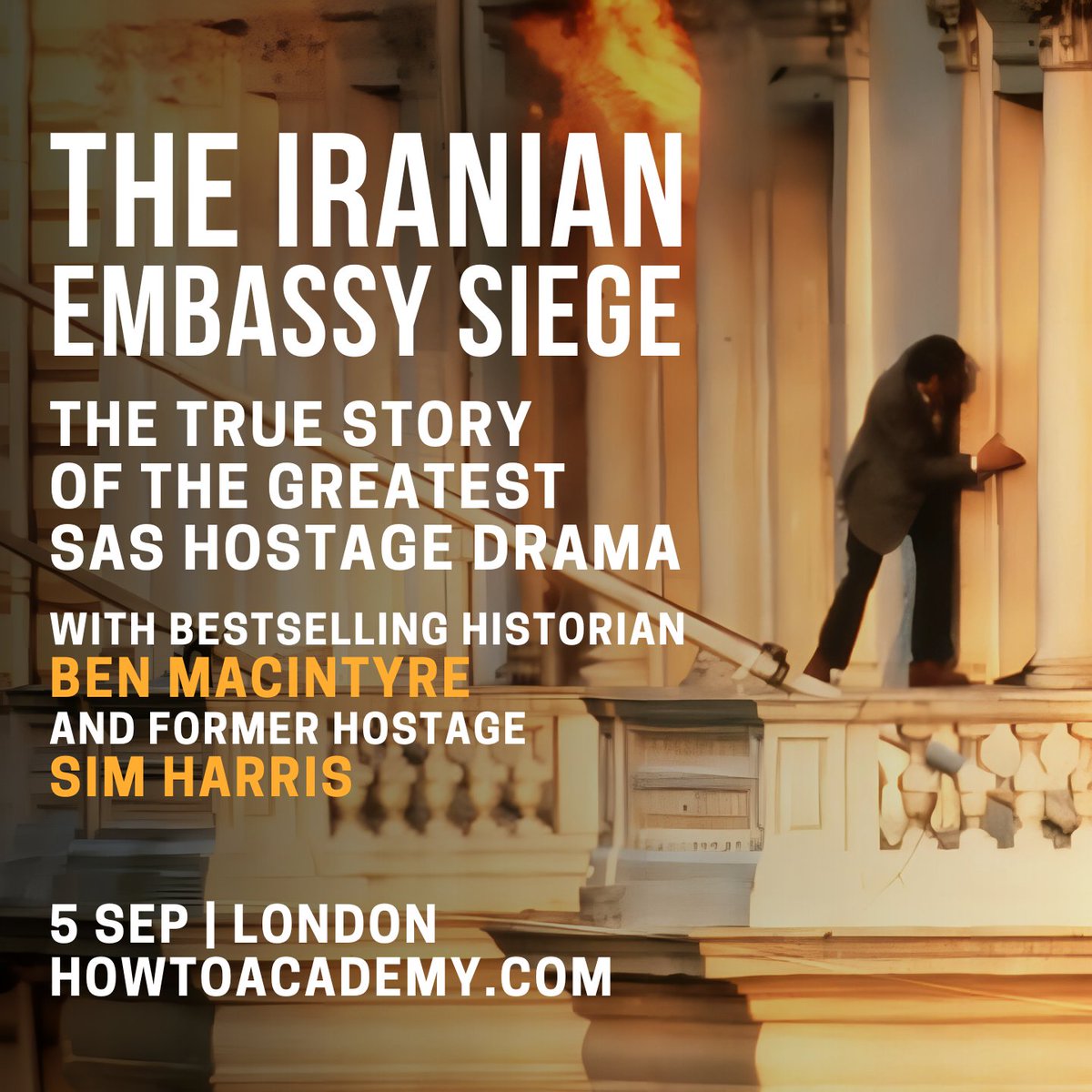 BenMacintyre1's tweet image. I’ll be talking about my latest book, THE SIEGE, at the @howtoacademy event on Friday 5th September and will be joined live by former hostage Sim Harris.
More information and tickets can be found here: howtoacademy.com/events/the-ira…
I hope to see you there.