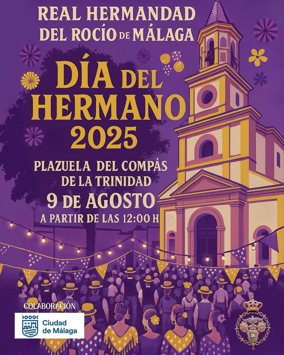 🟣⚪️ | El DÍA DEL HERMANO 2025 se celebrará el 09 de agosto a partir de las 12h. Os esperamos a todos en el Compás de La Trinidad.

Servicio de barra a precios populares y las mejores actuaciones harán que disfrutemos de una jornada llena de alegría para compartir en hermandad.