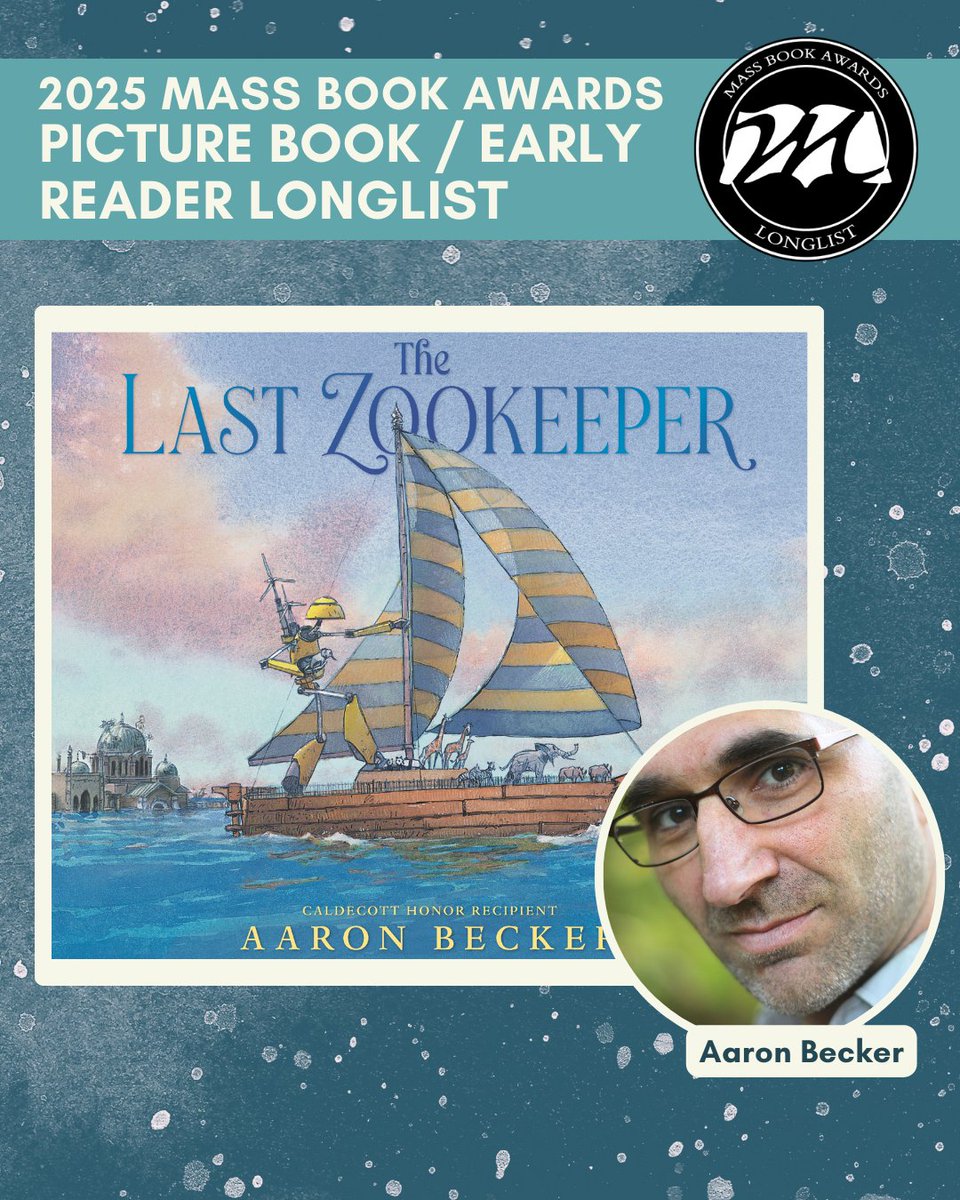 MassBook's tweet image. Today we highlight MBA Picture Book/Early Reader Longlisted title The Last Zookeeper by Aaron Becker. The Earth has flooded. The only signs of humankind are the waterlogged structures they left behind.
