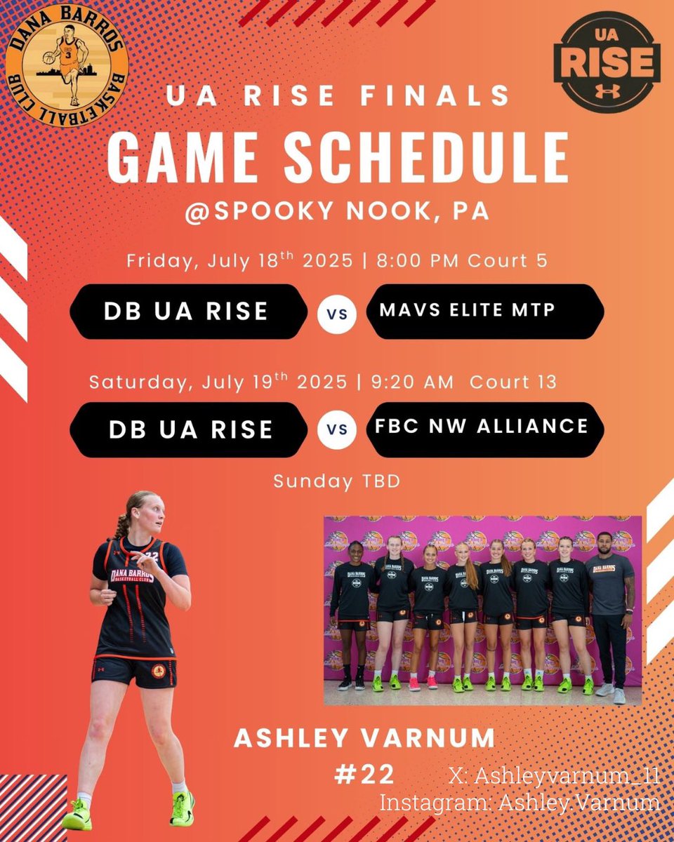 AshleyVarnum_11's tweet photo. This is my schedule for this weekend at Spooky Nook Pennsylvania! #basketball #shot #bball #hoopsforlife #basketballislife #athlete #hoops #hardwork #clubbasketball #hooper #basketballneverstops #femaleathlete #shegotgame #shooting @danabarrosbball @Basketballby45 @BRgirlshoops https://t.co/GGrdV01MJc