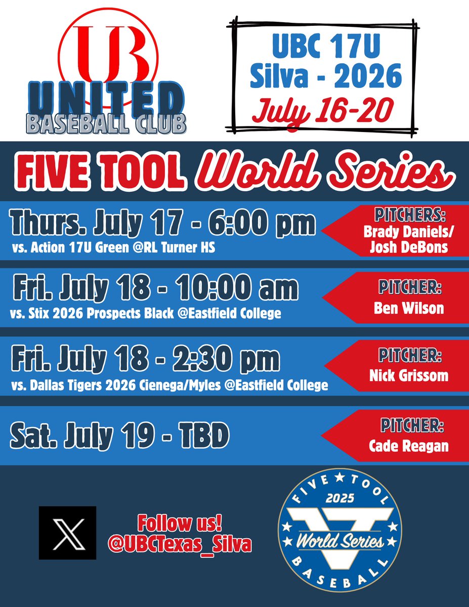 ❗️GAME DAY❗️
Looking forward to getting after it in the Five Tool World Series this week! Going to be a lot of great teams and great players going head to head.