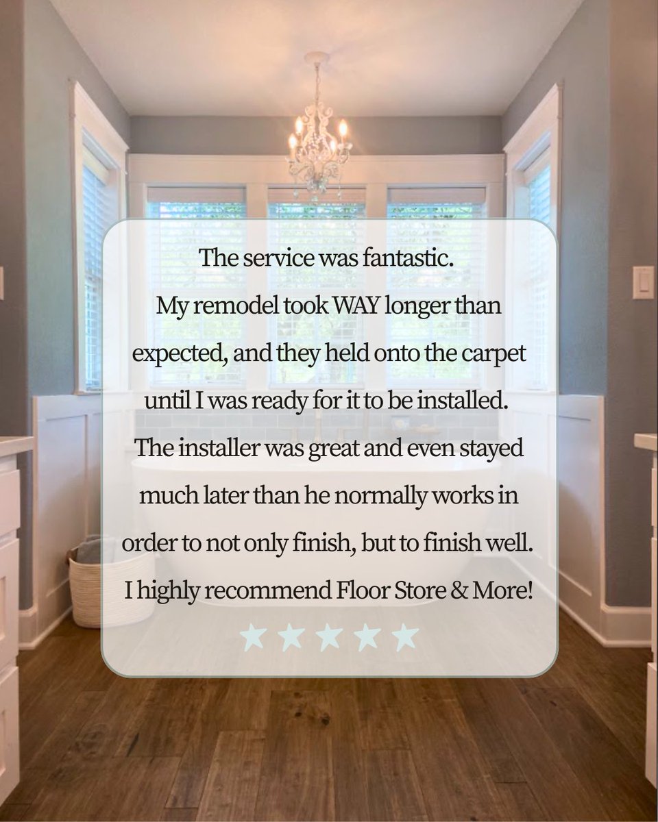 floorstoremore1's tweet photo. Thank you for the kind words!  It is always so gratifying to see a project finish strong and wonderful to hear that our customer's experience was exceptional. 👏🌟

#HomeDecor #home #homesweethome #flooring #flooringinstallation https://t.co/vTOpv8Y3sQ