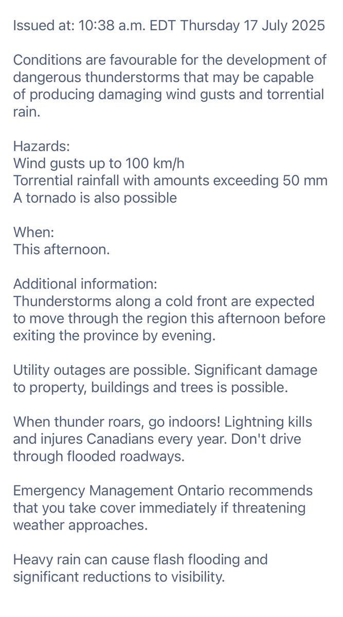 Severe Thunderstorm Watch in effect for Ottawa. #ONStorm