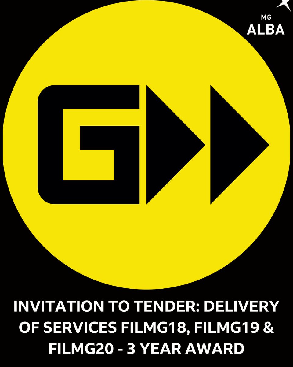 MGALBA's tweet image. CUIREADH GU TAIRGSE: Lìbhrigeadh Seirbheisean FILMG18, FILMG19 &amp;amp; FILMG20 - Duais 3 Bliadhna 🎬

INVITATION TO TENDER: Delivery of Services FILMG18, FILMG19 &amp;amp; FILMG20 - 3 Year Award 🎥

📅: 11.08.25 @ 2pm  

 Fiosrachadh | Info 👉mgalba.com/tender/invitat…