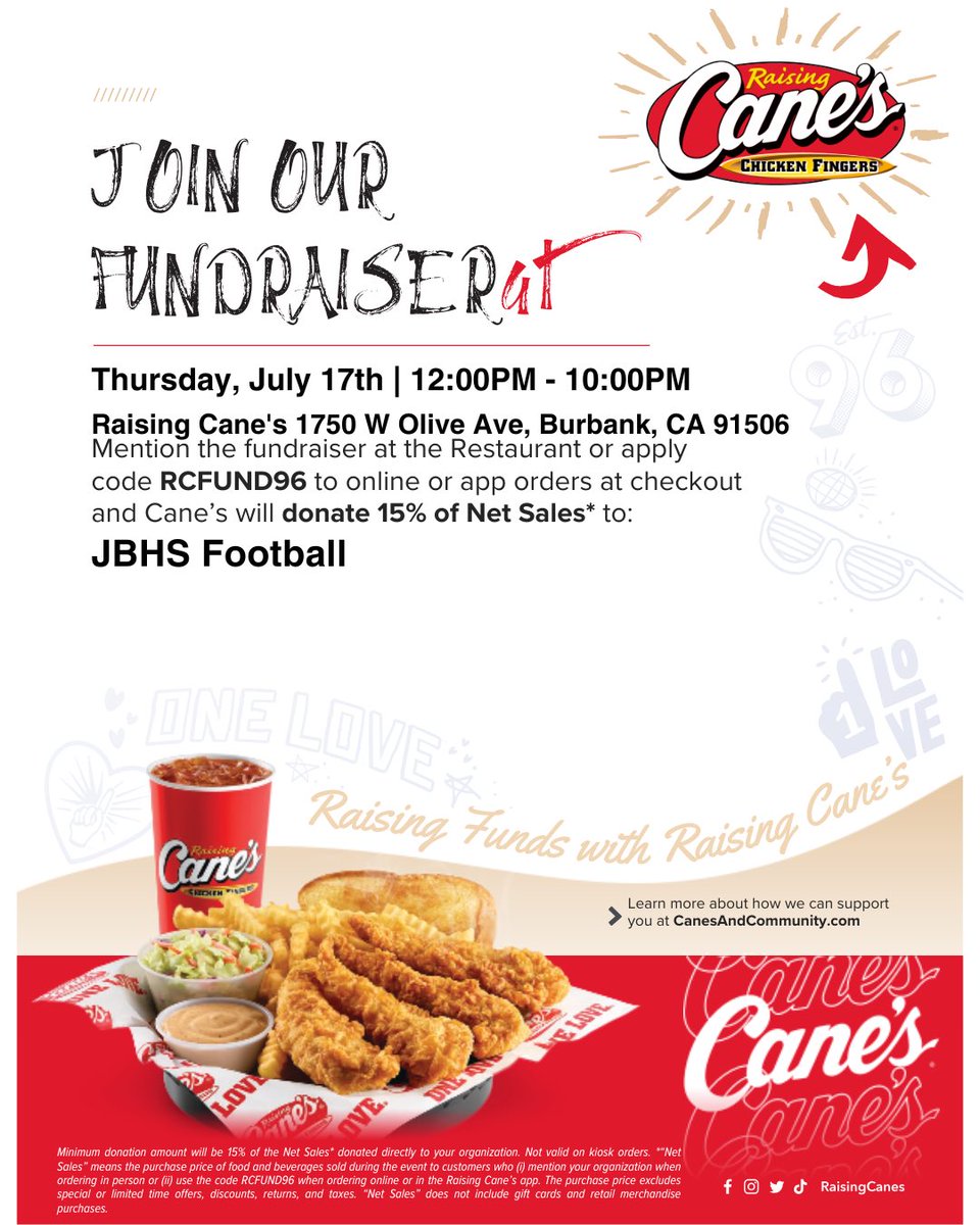 Today is the Day. Come out and support our program <a href="/raisingcanes/">Raising Cane's</a> today from 12-10PM