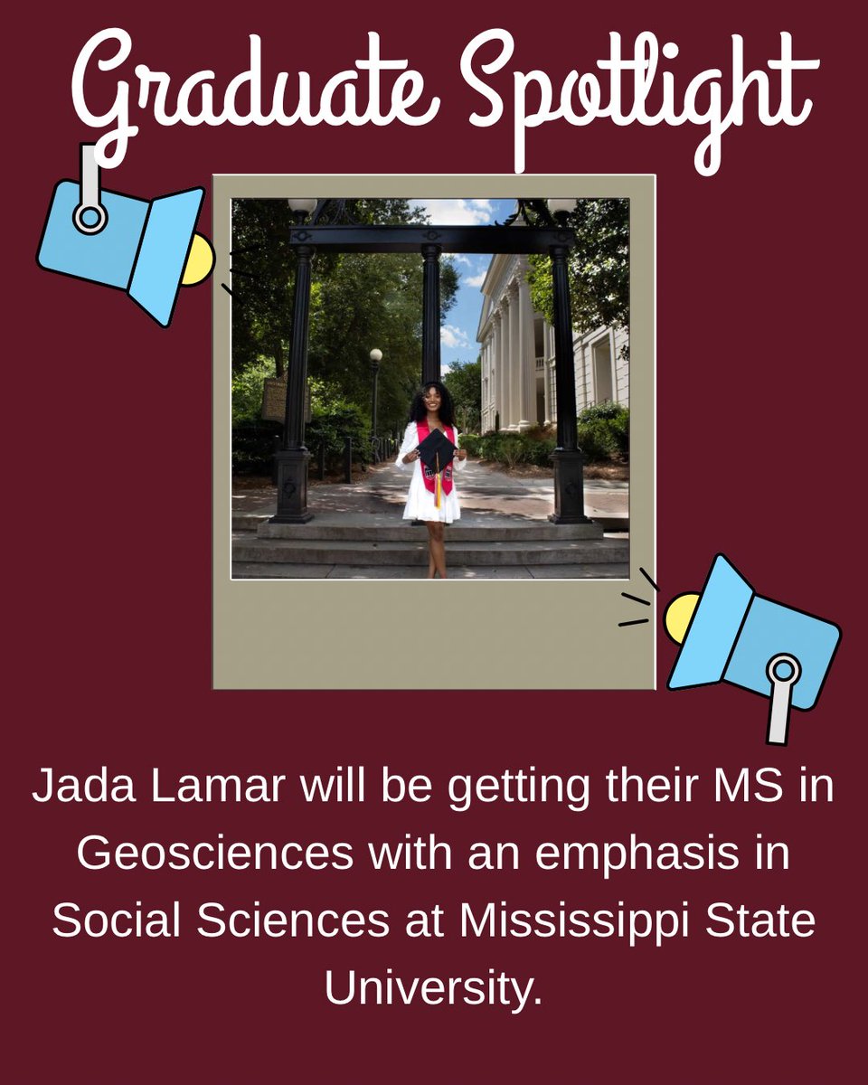 AMSBoSA's tweet image. We have another terrific graduate to celebrate on this Thursday! Jada graduated from the University of Georgia and will be heading to grad school at Mississippi State University. We are so proud of you Jada and wish you the best!