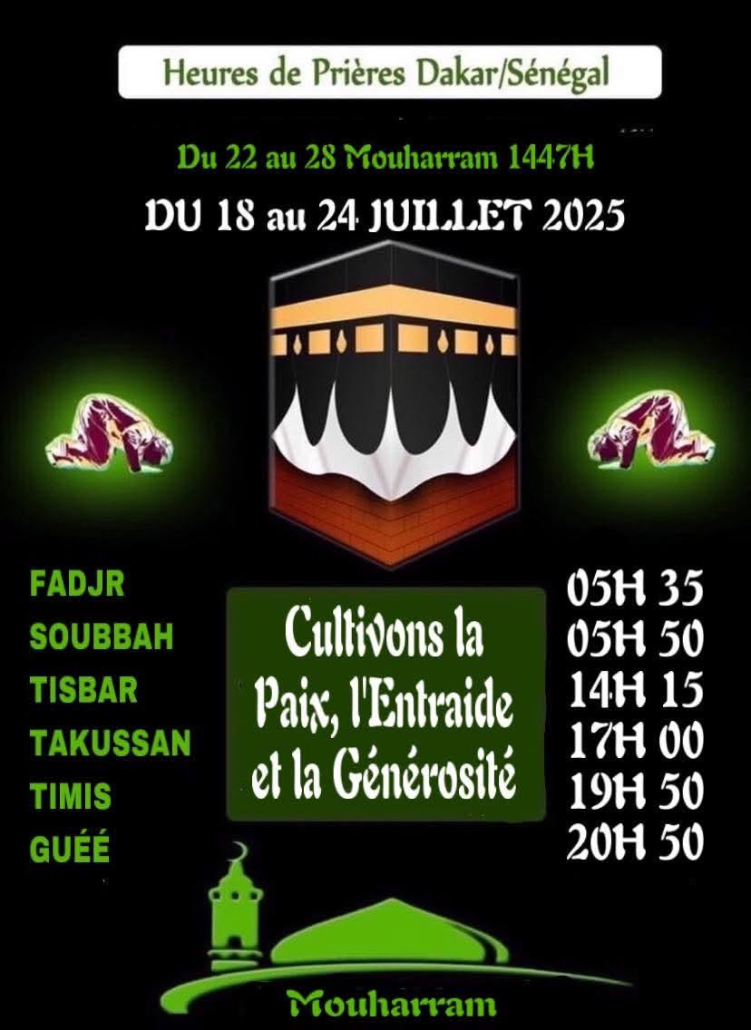 GUEYE DJAMIL (@gueye_diamil) on Twitter photo Heures de Prières : Du 18 au 24 Juillet 2025
<a href="/1talibe_cheikh/">Anthropologue Tidjâne 🇵🇸 ۩</a> <a href="/AliouneMbengu12/">Aah Lune Mbengas🇸🇳</a> <a href="/Alkhally0096/">Khally Madiakhaté 🤍</a> <a href="/Amiroul_Usrati/">Aziz Al Amine😎</a> <a href="/fatima_lafleur/">Anthropologue An-Nisaa🧕🏽🌹</a> <a href="/ibou_001/">Kilifeu_Gui 🇸🇳🇵🇹📱⚽️</a> <a href="/mita_caramel/">𝖈𝖔𝖚𝖈𝖍𝖊𝖗 𝖉𝖚 𝖘𝖔𝖑𝖊𝖎𝖑🥹♥️🌞</a> <a href="/mouhamedDioufTC/">ajoutez votre nom 🇸🇳</a> <a href="/MoujtabahDiop/">Ibn Borom Lâfa✨❤️</a> <a href="/ibou_001/">Kilifeu_Gui 🇸🇳🇵🇹📱⚽️</a> <a href="/sambFatou24/">TAWOU PAPAM 💍🖤</a> <a href="/FatimahTidjani/">fatimah tidjani</a> <a href="/khadija_kanee/">Sopei djol Makkah 🤍❤️</a> <a href="/MusLim_BaE_/">Zeynab Sada🇸🇳🇨🇮</a> <a href="/SyMouhamadoul/">Mame Habib Sy</a> <a href="/Thierno08Barro/">46</a> Heures de Prières : Du 18 au 24 Juillet 2025
<a href="/1talibe_cheikh/">Anthropologue Tidjâne 🇵🇸 ۩</a> <a href="/AliouneMbengu12/">Aah Lune Mbengas🇸🇳</a> <a href="/Alkhally0096/">Khally Madiakhaté 🤍</a> <a href="/Amiroul_Usrati/">Aziz Al Amine😎</a> <a href="/fatima_lafleur/">Anthropologue An-Nisaa🧕🏽🌹</a> <a href="/ibou_001/">Kilifeu_Gui 🇸🇳🇵🇹📱⚽️</a> <a href="/mita_caramel/">𝖈𝖔𝖚𝖈𝖍𝖊𝖗 𝖉𝖚 𝖘𝖔𝖑𝖊𝖎𝖑🥹♥️🌞</a> <a href="/mouhamedDioufTC/">ajoutez votre nom 🇸🇳</a> <a href="/MoujtabahDiop/">Ibn Borom Lâfa✨❤️</a> <a href="/ibou_001/">Kilifeu_Gui 🇸🇳🇵🇹📱⚽️</a> <a href="/sambFatou24/">TAWOU PAPAM 💍🖤</a> <a href="/FatimahTidjani/">fatimah tidjani</a> <a href="/khadija_kanee/">Sopei djol Makkah 🤍❤️</a> <a href="/MusLim_BaE_/">Zeynab Sada🇸🇳🇨🇮</a> <a href="/SyMouhamadoul/">Mame Habib Sy</a> <a href="/Thierno08Barro/">46</a>