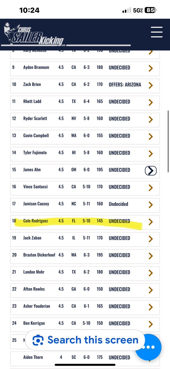 ColeRod2027's tweet image. After the completion of all @Chris_Sailer camps and evaluations for the class of 2027, Blessed to move up in the rankings as the #6 Kicker and #18 Punter in the country. @CoachDgip @Roc__Nation @ejnadelman @JerryRecruiting @FentressKicking @PrepRedzoneFL @LawrenceBl83397…