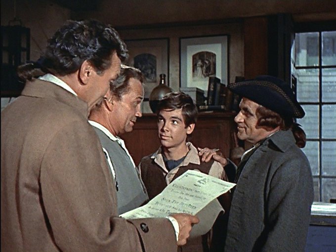 DJWFoundation's tweet image. Dr. Joseph Warren, Paul Revere, Johnny Tremain, Samuel Adams in the 1957 movie "Johnny Tremain" based on the novel by Esther Forbes.