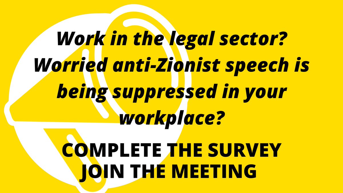 1/
For 22 months of genocide, Britain has seen widespread censorship of pro-Palestinian speech.

Work in the legal sector? Worried anti-Zionist speech is being suppressed in your workplace?

Complete our survey, share with colleagues, let's get organised!

app.zetkin.org/o/487/surveys/…