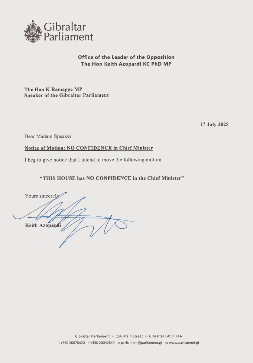 keith_azopardi's tweet image. Presented Motion of NO CONFIDENCE in Chief Minister. Scandalous abuse of power, assault on democracy & unconstitutional action. GSLP attempt to squash Auditor’s criticism is a chilling message that dissent isn’t tolerated. A threat to freedoms & balance of power. They must go