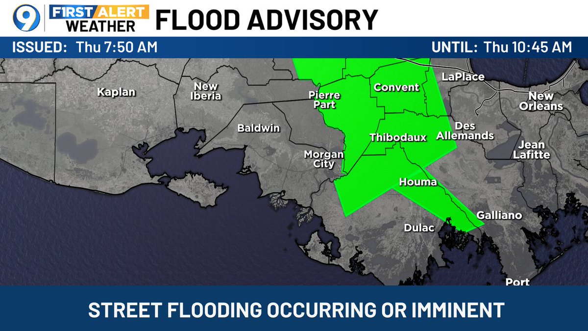 SteveWAFB's tweet image. A FLOOD ADVISORY has been issued for the areas in green. Turn around, don't drown! More >> wafb.com/weather?utm_me… #LAwx