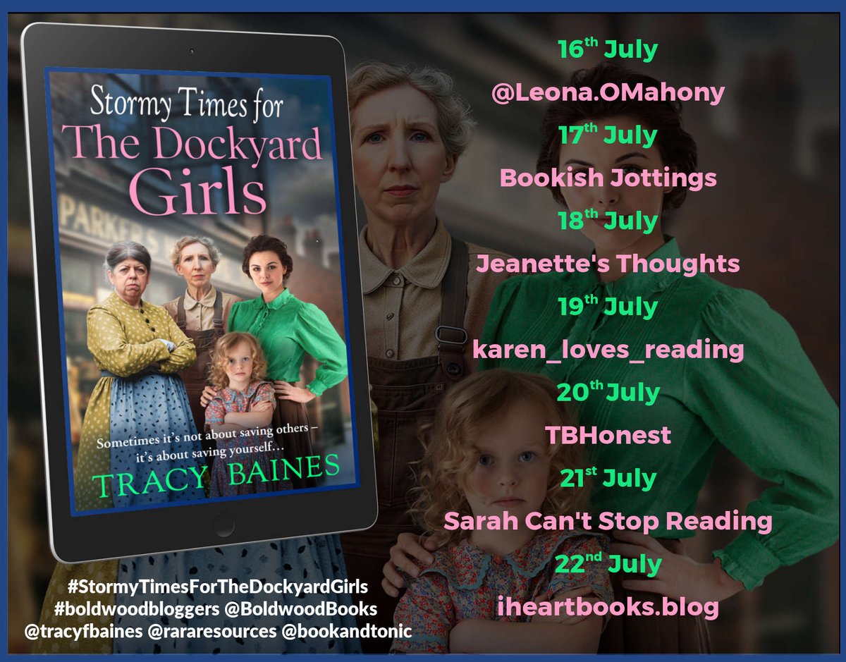 BookishJottings's tweet image. Read the @BookishJottings review for #StormyTimesfortheDockyardGirls by @tracyfbaines published by @BoldwoodBooks here: bookishjottings.com/2025/07/17/sto… @rararesources #BoldwoodBloggers #Sagas #HistoricalFiction #HistoricalRomance #BookReview