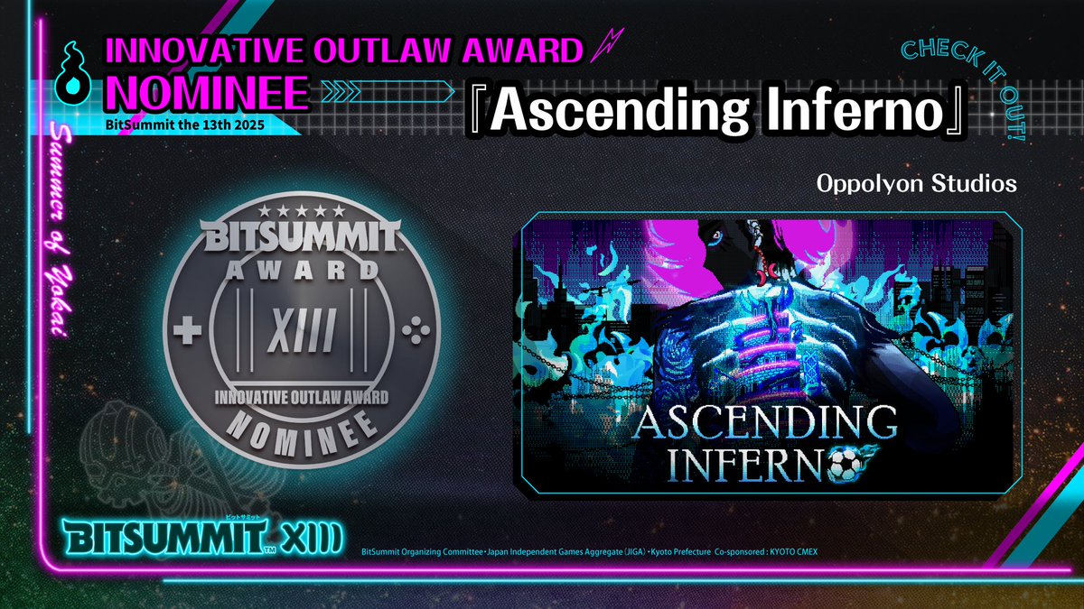 【BitSummit the 13th】
🏆️🔥革新的反骨心賞ノミネート🔥🏆️

『Ascending Inferno』 - Oppolyon Studios
<a href="/OppolyonStudios/">ASCENDING INFERNO ⚽️🔥 1.5 UPDATE OUT NOW!</a>
store.steampowered.com/app/2442820/

#BitSummit13th #BitSummit