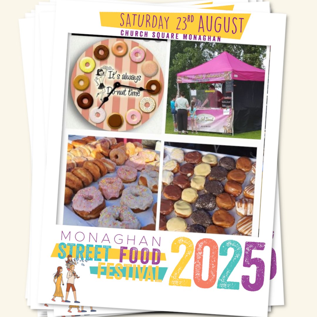 🍩 Fluffy, sweet &amp; freshly made — De-Lish Donuts is serving up traditional donuts (with vegan options too!) at #MonaghanStreetFoodFestival!

📍Church Square
📅 Sat 23rd Aug
🕚 11am–6pm
#TasteOfMonaghan #MonaghanHasIt #VeganFriendly #DonutTime