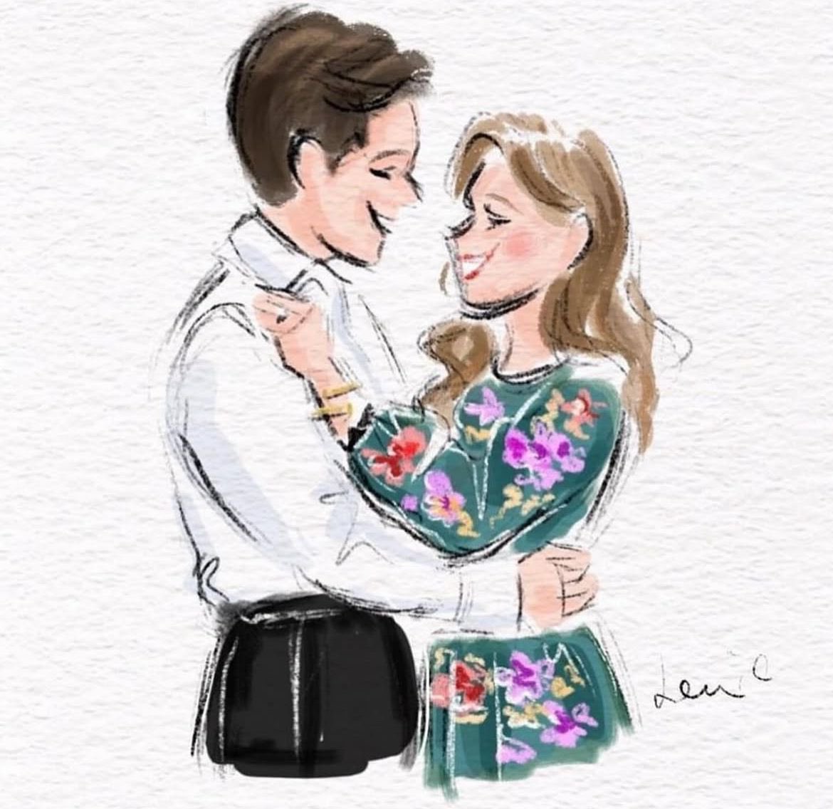 Lenillustration's tweet image. Happy wedding anniversary to Princess Beatrice and Edoardo Mapelli Mozzi