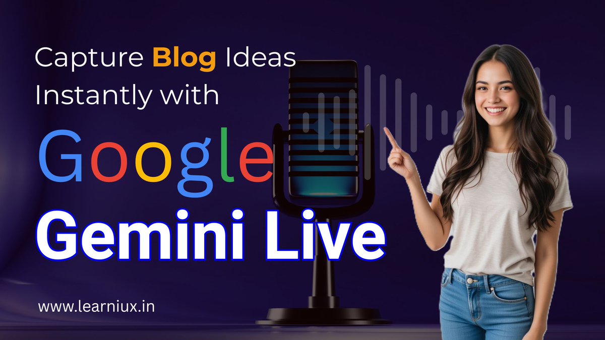 Learniux's tweet image. ✍️ Struggling to capture blog ideas on the go?
🎤 Use Google Gemini Live to instantly save every spark of inspiration
💡 Speak it. Save it. Blog it.
🔗 Explore more at learniux.in/2025/07/gemini…

#BloggingTools #GeminiLive #AIforBloggers #ContentCreation #BlogTips