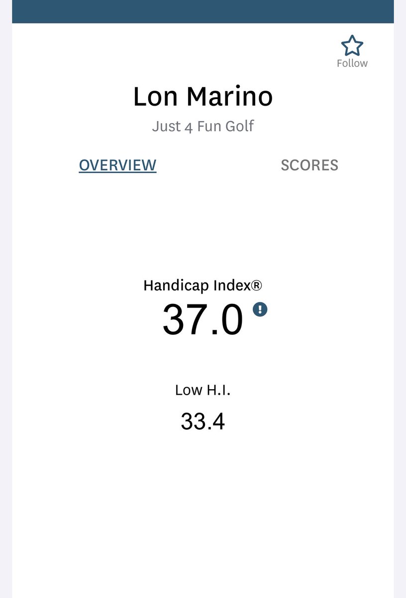 YipStrickler's tweet image. 🚨 NET GOLFER OF THE WEEK
Lon Marino 37.0 Soft Cap
16 Non-Comp Rounds
Average Differential 55.6
4 Competition Rounds
Average Differential 28.2 👀
Essentially, 27 strokes better when the pressure is on! 🤣
Lon’s play triggered the rare 5 SHOT EXCEPTIONAL SCORE REDUCTION!