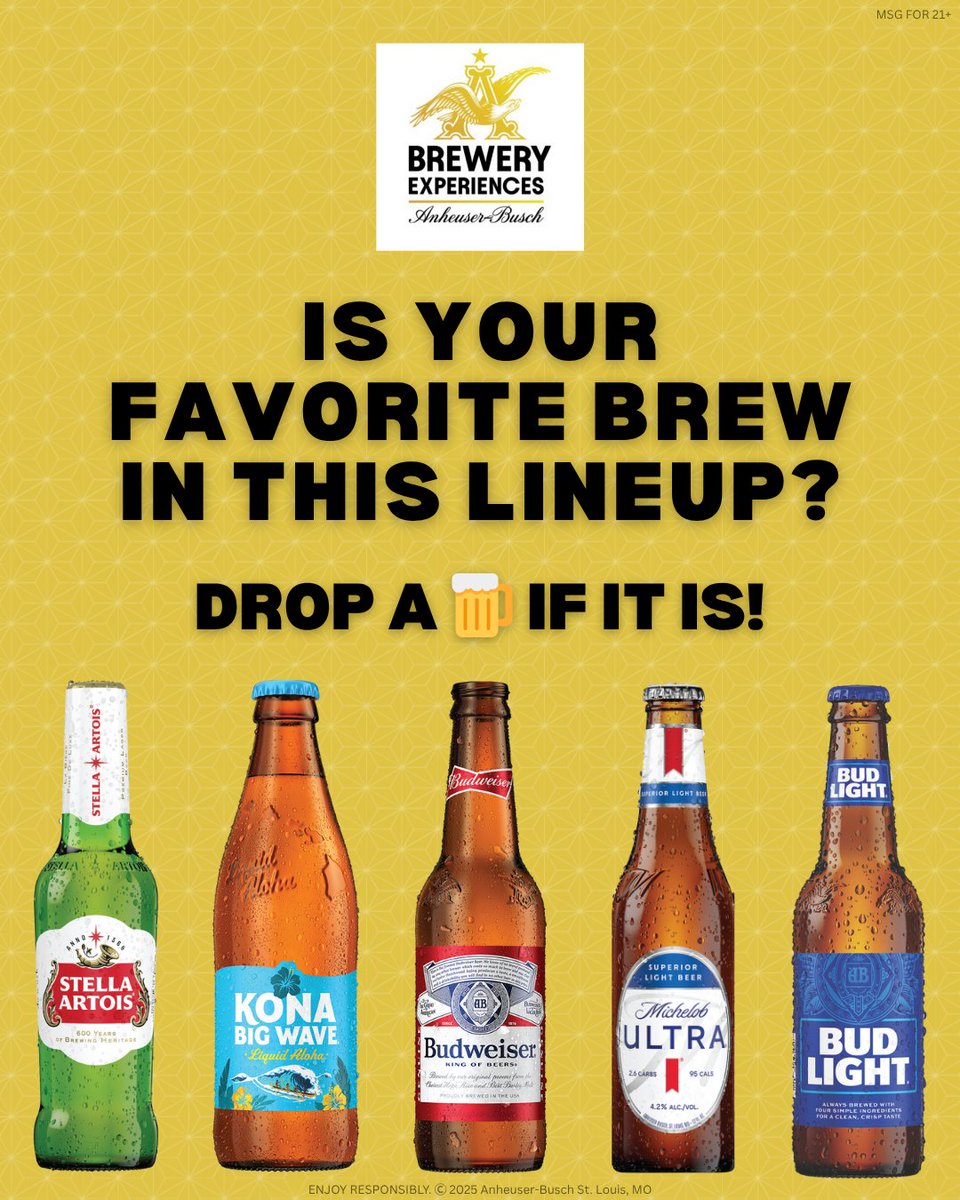 HomeOfBud's tweet image. It's #NationalEmojiDay!
Drop a 🍺 if one of your favorite AB products is in this lineup.